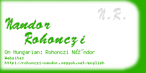 nandor rohonczi business card